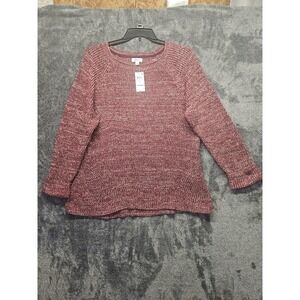 Style & Co Women's 3X Marled Point NWT Raglan Sweater Cherry P Combo 100101241WN